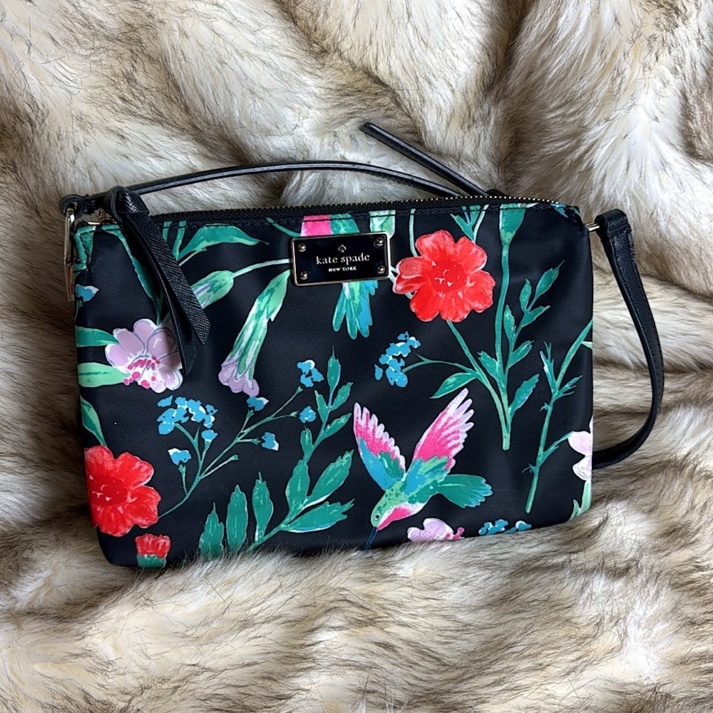 Kate Spade Black Floral Crossbody Bag